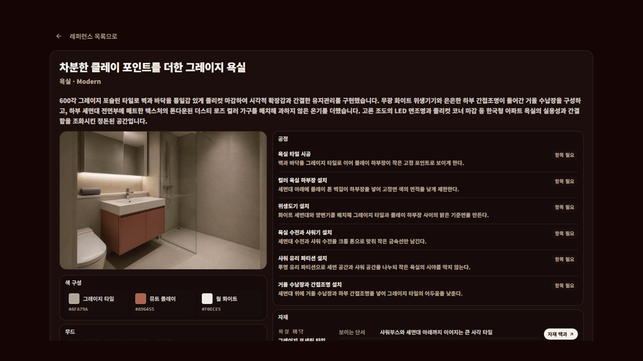 INBOT interior guide reference detail screen